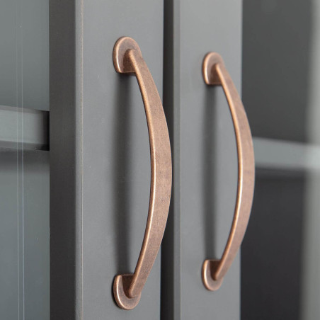 Buffet Vaisselier 4 Portes 2 Tiroirs Gris - MELIO