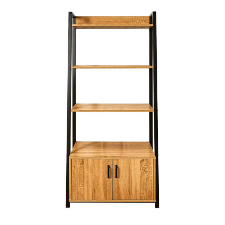 Meuble étagère industriel effet bois et métal - RAJEN