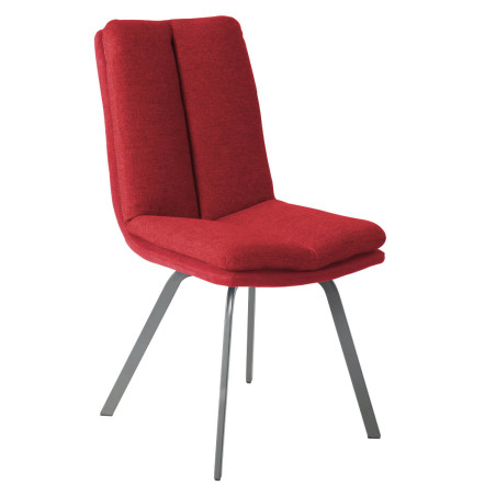Lot de 2 Chaises Rouges avec Sur-Coussin - CALLIO