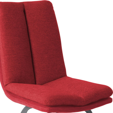 Lot de 2 Chaises Rouges avec Sur-Coussin - CALLIO