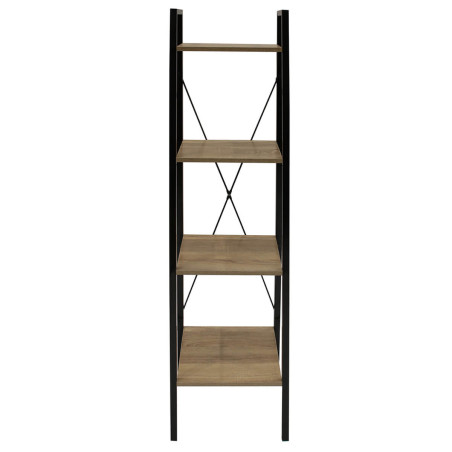 Étagère simple 4 plateaux métal et aspect bois - DARON