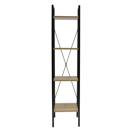 Étagère simple 4 plateaux métal et aspect bois - DARON