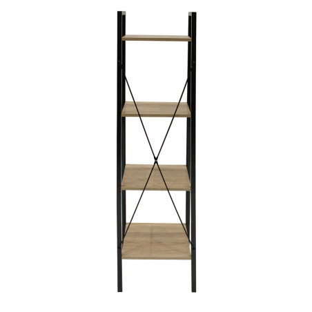 Étagère simple 4 plateaux métal et aspect bois - DARON