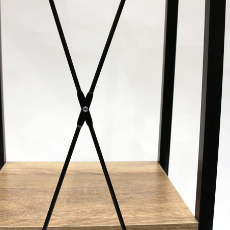 Étagère simple 4 plateaux métal et aspect bois - DARON