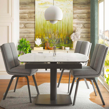 Lot de 2 Chaises Grises avec Sur-Coussin - CALLIO