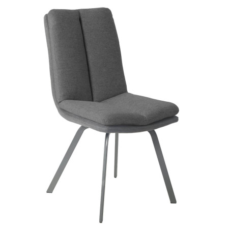 Lot de 2 Chaises Grises avec Sur-Coussin - CALLIO