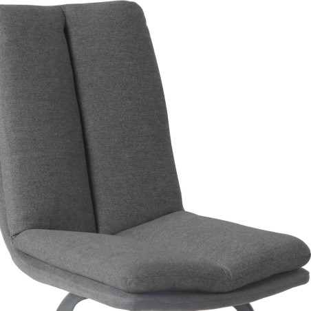 Lot de 2 Chaises Grises avec Sur-Coussin - CALLIO