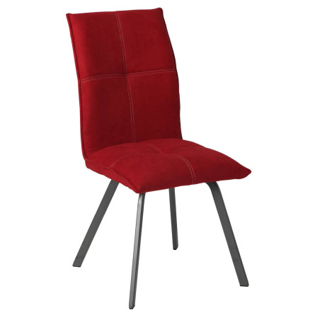 Lot de 2 chaises tissu coloris rouge - PASCAL