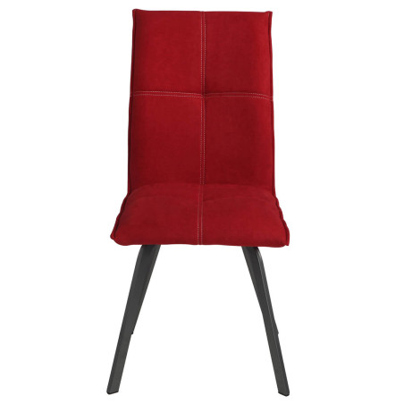 Lot de 2 chaises tissu coloris rouge - PASCAL