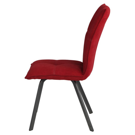 Lot de 2 chaises tissu coloris rouge - PASCAL