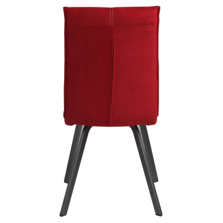 Lot de 2 chaises tissu coloris rouge - PASCAL