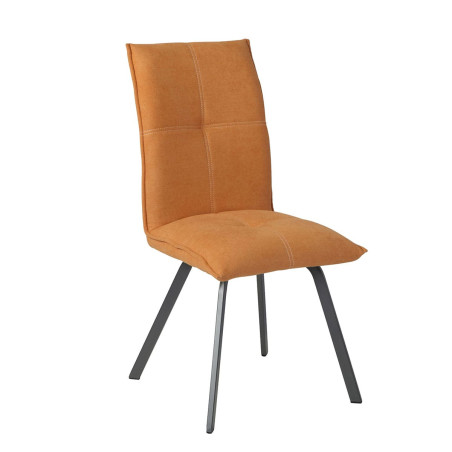 Lot de 2 Chaises Tissu Orange - PASCAL