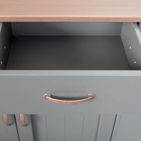 Buffet 2 portes 2 tiroirs gris - MELIO