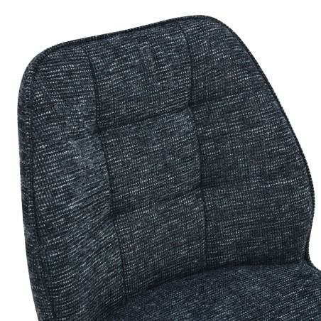 Lot de 2 chaises pivotantes en tissu chenillé gris bleuté - LINEOR