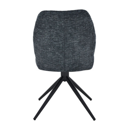 Lot de 2 chaises pivotantes en tissu chenillé gris bleuté - LINEOR