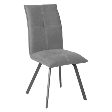 Lot de 2 chaises tissu gris - PASCAL