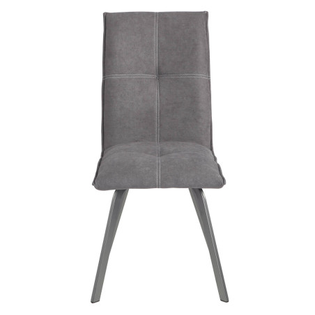 Lot de 2 chaises tissu gris - PASCAL