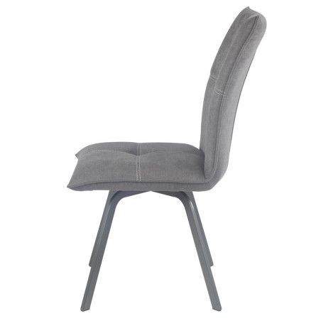 Lot de 2 chaises tissu gris - PASCAL