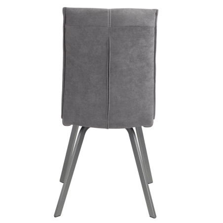 Lot de 2 chaises tissu gris - PASCAL