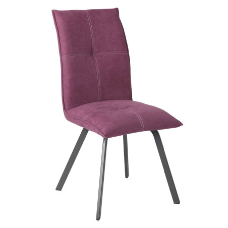 Lot de 2 Chaises Tissu Violet - PASCAL