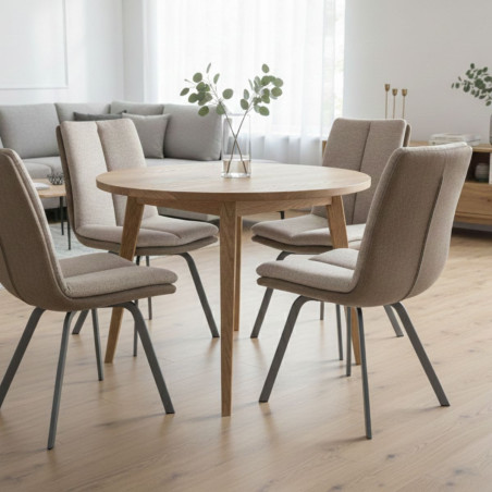 Lot de 2 Chaises Bi-Ton Beiges avec Sur-Coussin - CALIO