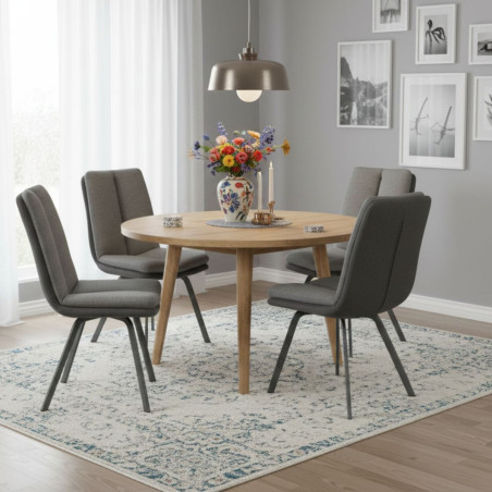 Lot de 2 Chaises Bi-Ton Grises avec Sur-Coussin - CALIO