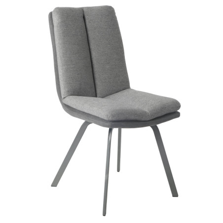 Lot de 2 Chaises Bi-Ton Grises avec Sur-Coussin - CALIO