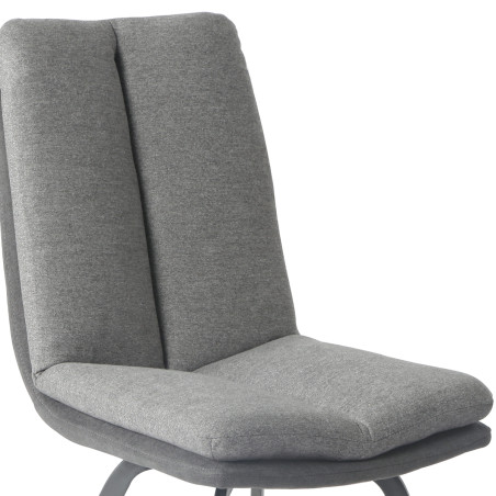 Lot de 2 Chaises Bi-Ton Grises avec Sur-Coussin - CALIO