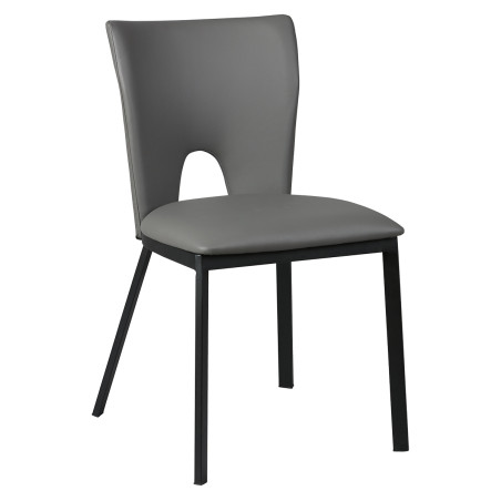 Lot de 2 chaises grises métal et simili - CAVIA