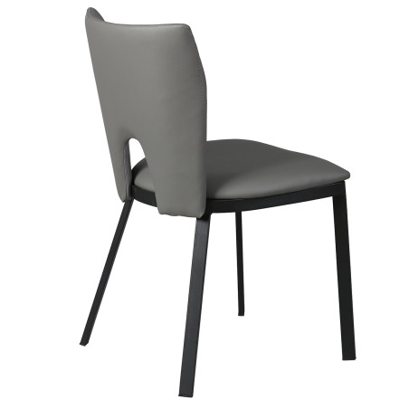 Lot de 2 chaises grises métal et simili - CAVIA