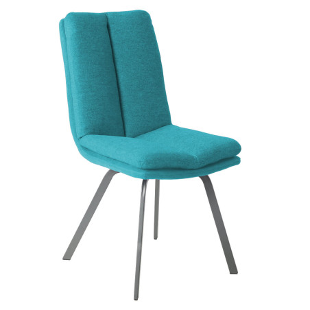 Lot de 2 chaises bleues avec sur-coussin - CALLIO