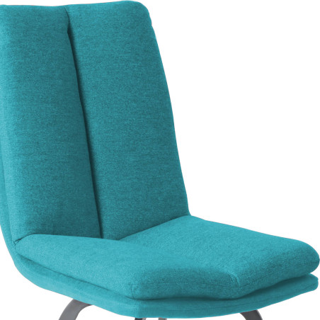 Lot de 2 chaises bleues avec sur-coussin - CALLIO