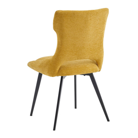 Lot de 2 chaises tissu jaune - BELAINA
