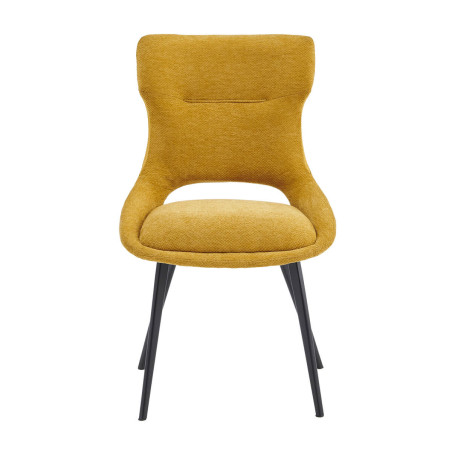 Lot de 2 chaises tissu jaune - BELAINA