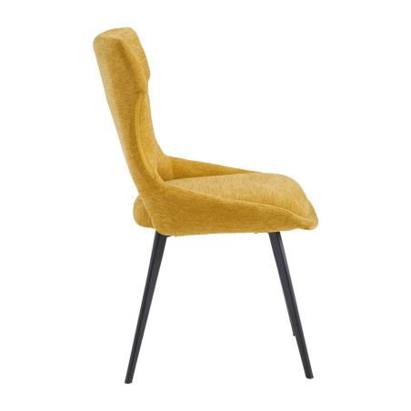 Lot de 2 chaises tissu jaune - BELAINA