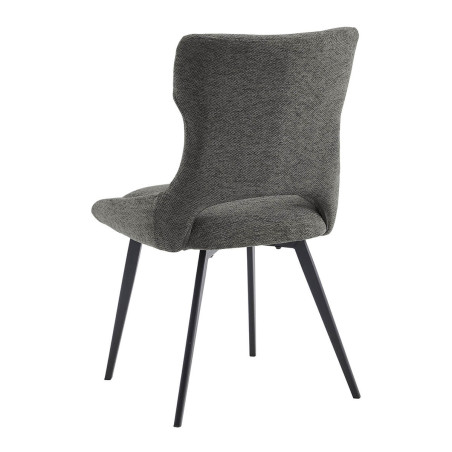 Lot de 2 chaises tissu gris anthracite - BELAINA