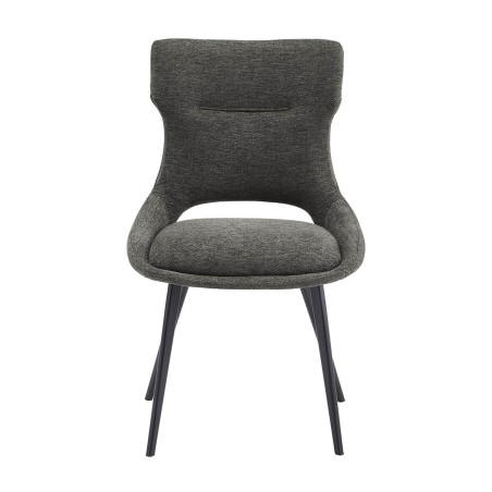 Lot de 2 chaises tissu gris anthracite - BELAINA
