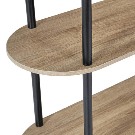 Etagère 4 Tablettes Ovales Aspect Bois Pieds Noirs - ENTEN