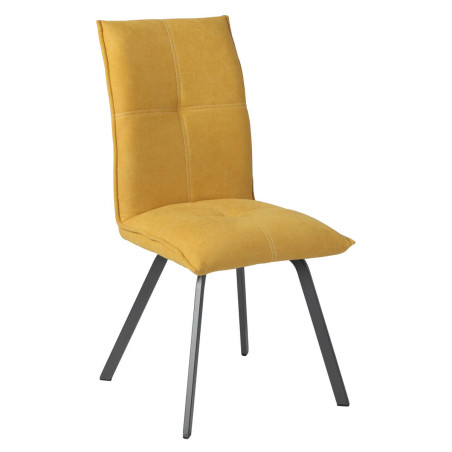 Lot de 2 chaises tissu jaune - PASCAL