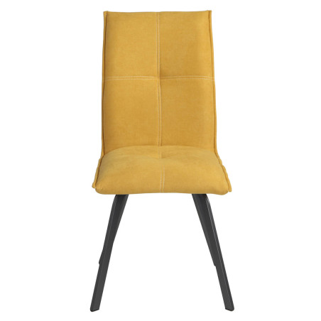 Lot de 2 chaises tissu jaune - PASCAL