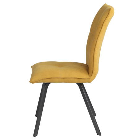 Lot de 2 chaises tissu jaune - PASCAL