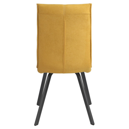 Lot de 2 chaises tissu jaune - PASCAL