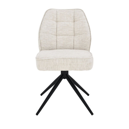 Lot de 2 chaises pivotantes en tissu chenillé écru - LINEOR