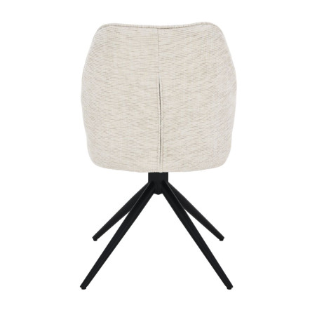 Lot de 2 chaises pivotantes en tissu chenillé écru - LINEOR