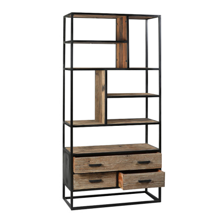 Etagère 3 Tiroirs en Teck Recyclé et Métal - TANIRA