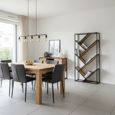 Étagère en manguier massif à tablettes en diagonale - VARIN