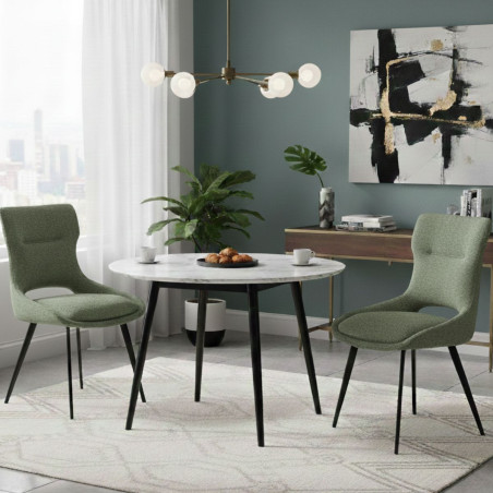 Lot de 2 chaises tissu vert - BELAINA