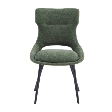 Lot de 2 chaises tissu vert - BELAINA