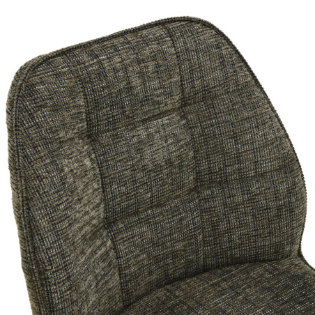 Lot de 2 chaises pivotantes en tissu chenillé vert - LINEOR