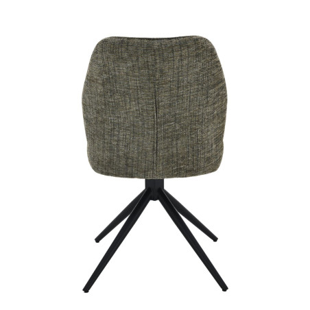 Lot de 2 chaises pivotantes en tissu chenillé vert - LINEOR